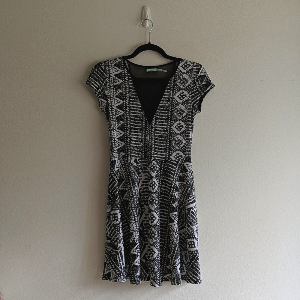 Kimchi Blue Skater Dress with Mesh Peek-a-boo